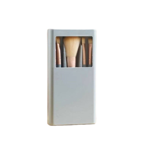 ست آینه دار براش 5 تیکه لاکچری مناسب میکاپ رنگ طوسی