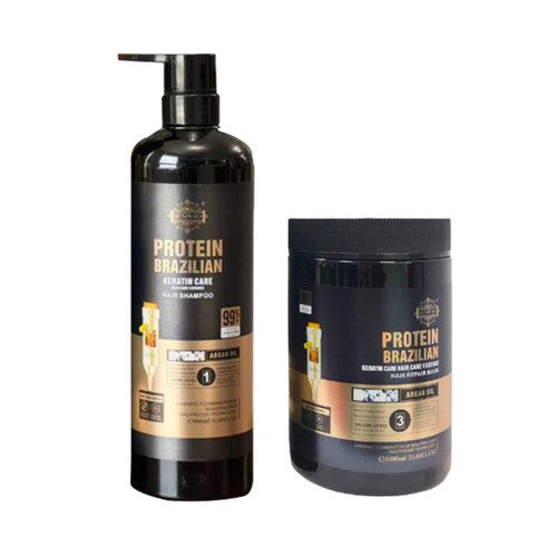 پک ماسک مو و شامپو آرگان پروتئین ۱۰۰۰ml برزیلی